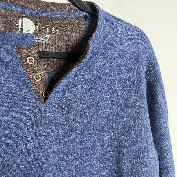 Nicoby navy blue henley sweater - Picture 2 of 5